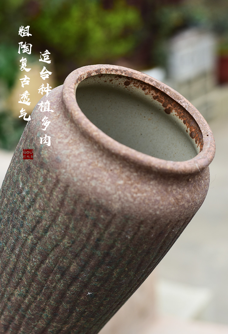 More meat pot large old running of big diameter mage, the plants creative contracted crude some ceramic porcelain clay green plant POTS