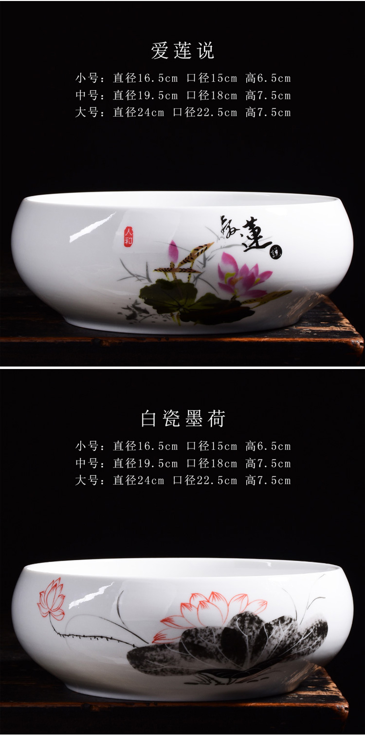 Refers to flower pot ceramic large household indoor nonporous copper grass withered lotus bowl lotus POTS much meat large - diameter hydroponics