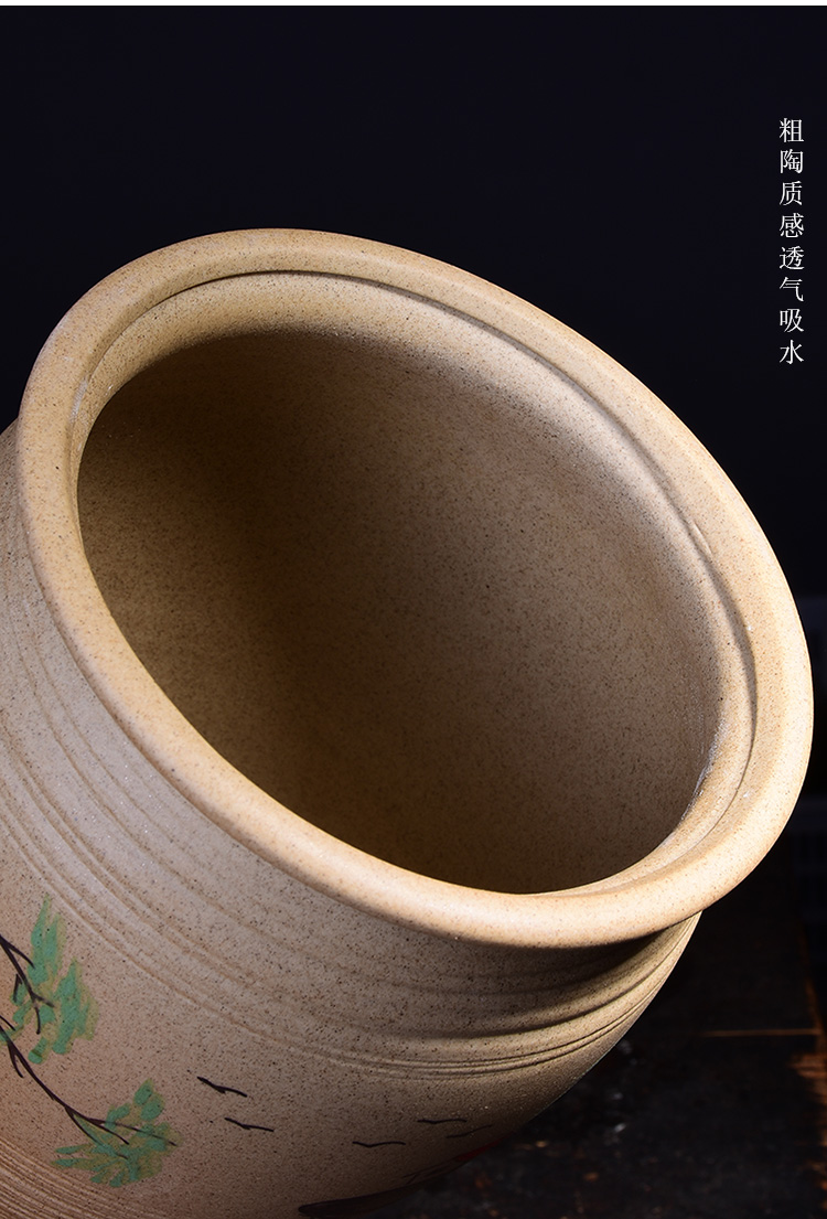 Special thick fleshy flower pot large old running the ceramic painting POTS high Lao - zhuang breathable clay painting creative mage basin