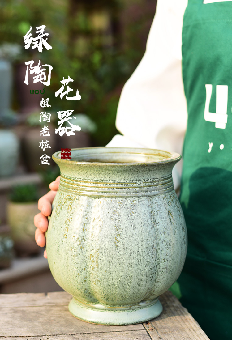 Mage old running the fleshy flowerpot ceramic large household creative green plant pot pot meat meat thick pot the plants