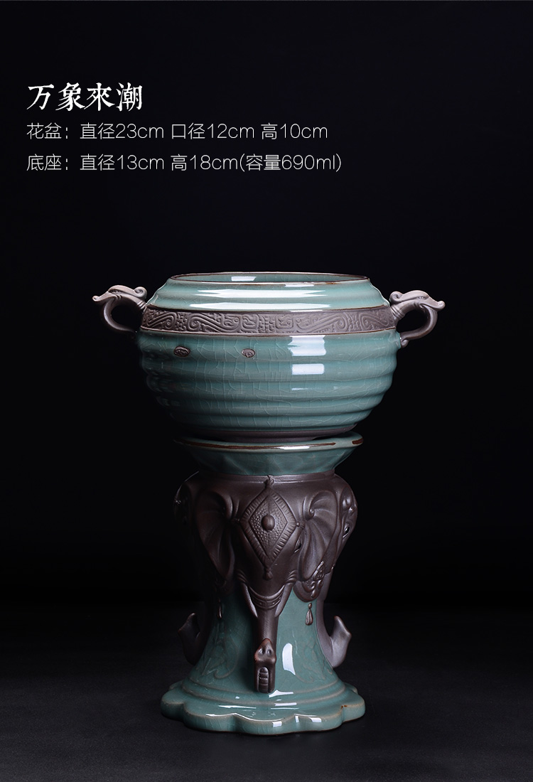 Automatic suction pot of Chinese style household ceramics large contracted creative interior living room couch potato from absorbing water basin of chlorophytum