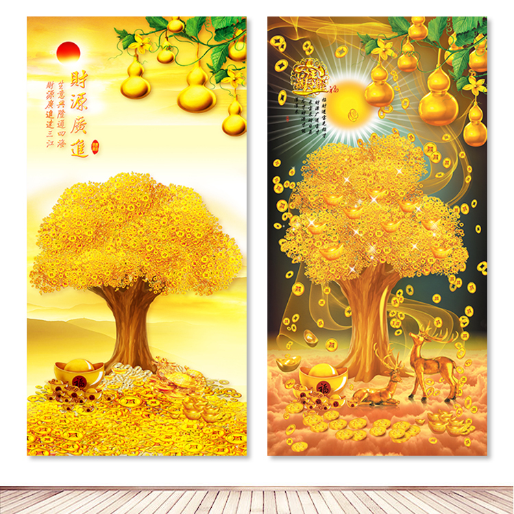Money Tree Hanging Painting, Gold Full of Gold Ingots, Money Tree, Money Tree, Wall Painting, Wall Painting, Living Room Entrance Decorative Painting Money Tree Hanging Painting, Gold Full of Gold Ingots, Money Tree, Money Tree, Wall Painting, Wall Painting, Living Room Entrance Decorative Painting