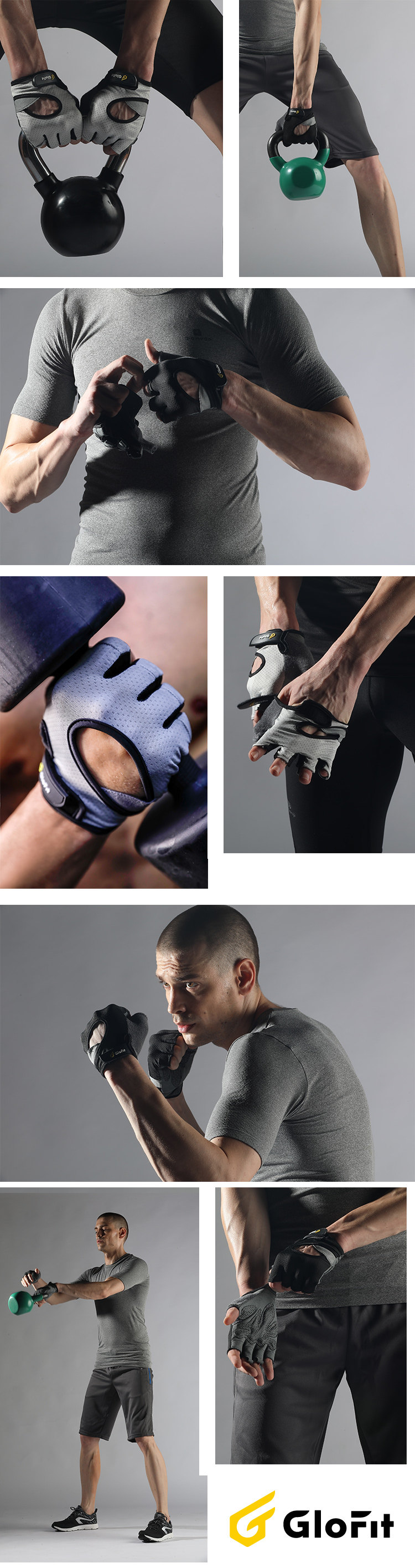 Glofit 半指健身手套*2只 双重优惠折后￥58包邮 多色多码可选