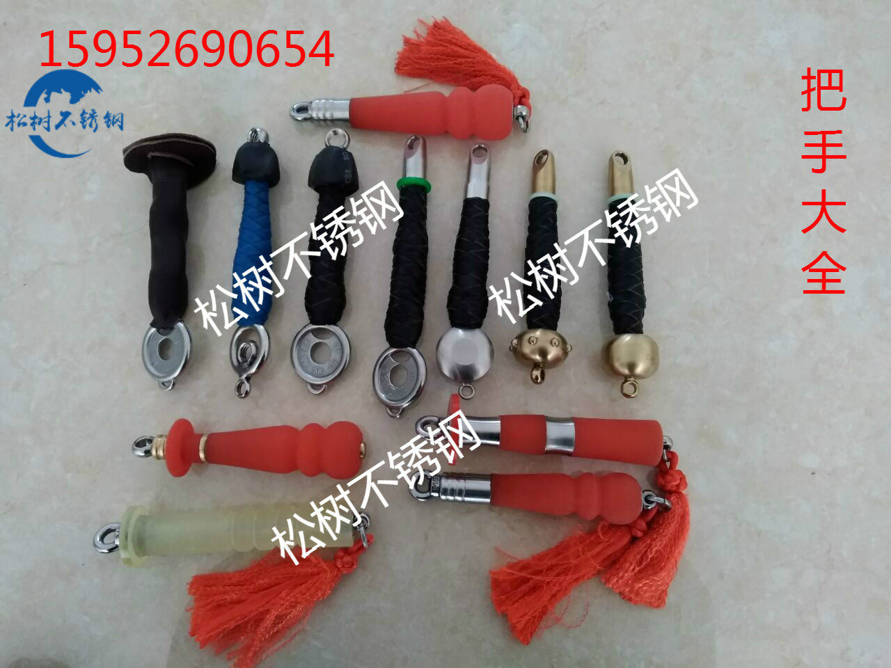 Factory direct sales stainless steel nut whip fitness whip handle accessories handle sheep skin stainless steel Kirin whip
