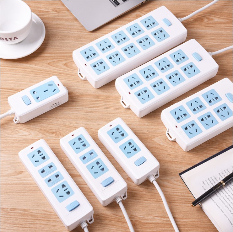 Smart socket platoon plug-in-line plugboard office Home Multi-position plug board One-turn multi-socket converter