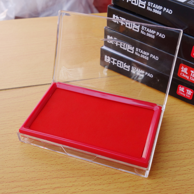 Red Printing Desk Transparent Rectangular Printed Desk Fast Dry Print Bench Atomic Printing Desk Finance Contract Seal Printing Table