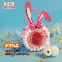 Childrens diy cute rabbit space capsule Hand bag material making toddler handmade cartoon bag Girl Toy