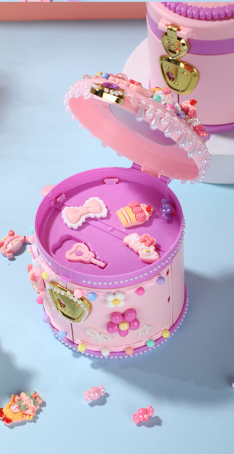 Children's diy portable treasure box material package creative handmade cream glue princess jewelry box girl toy gift O1CN01VXDNy01Vuba1JLuL3 !!341822713