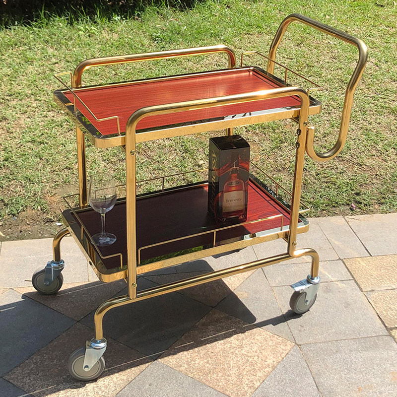 Light Extravagant Dining Car Small Cart Hotel Delivered Wine Water Ktv Snack Cake Tea Water Trolley Commercial Dining Room Mobile