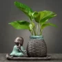 Củ cải xanh văn hóa bình nước dụng cụ trồng cây hoa container chậu hoa nhà phòng khách trang trí nhỏ - Vase / Bồn hoa & Kệ chậu trồng mai