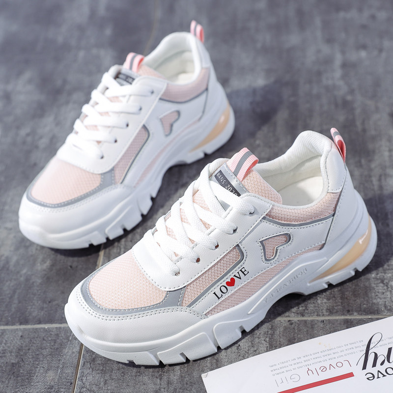 Small white shoes women 2022 spring and summer new wave shoes exploits Han version 100 hitch student sneakers casual tennis noodles old daddy shoes