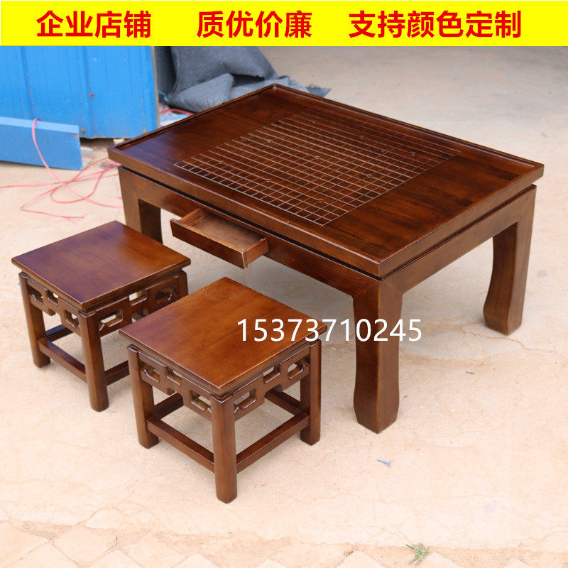 Chess table Go table solid wood backgammon chess table checkers military flag chess table and chair dual-use chess board table