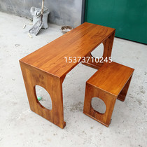 Guqin table old elm wood table Qindeng solid wood tea table Chinese learning table calligraphy table antique piano table guzheng table calligraphy and painting table
