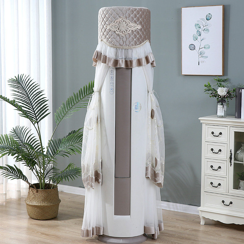 Minimalist modern living room home lace vertical round air conditioning hood round cabinet air conditioning dust cover boot up not to be taken