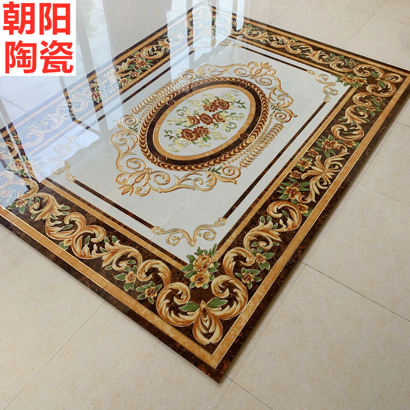Living room parquet floor tiles 2 4x3 2 m crystalized stone gilded ground parquet Tile Villa Hall Ground Styled Brick-Taobao