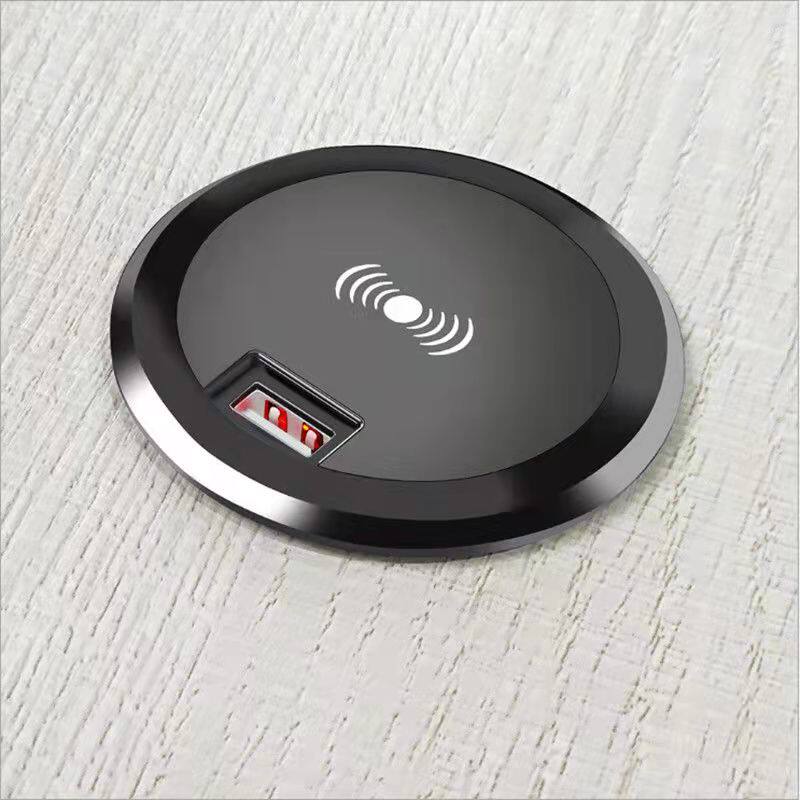 Inlaid Wireless Charger Desk Makeup Table Embedded Quick Charger Wireless Wired Dual-use Chargers
