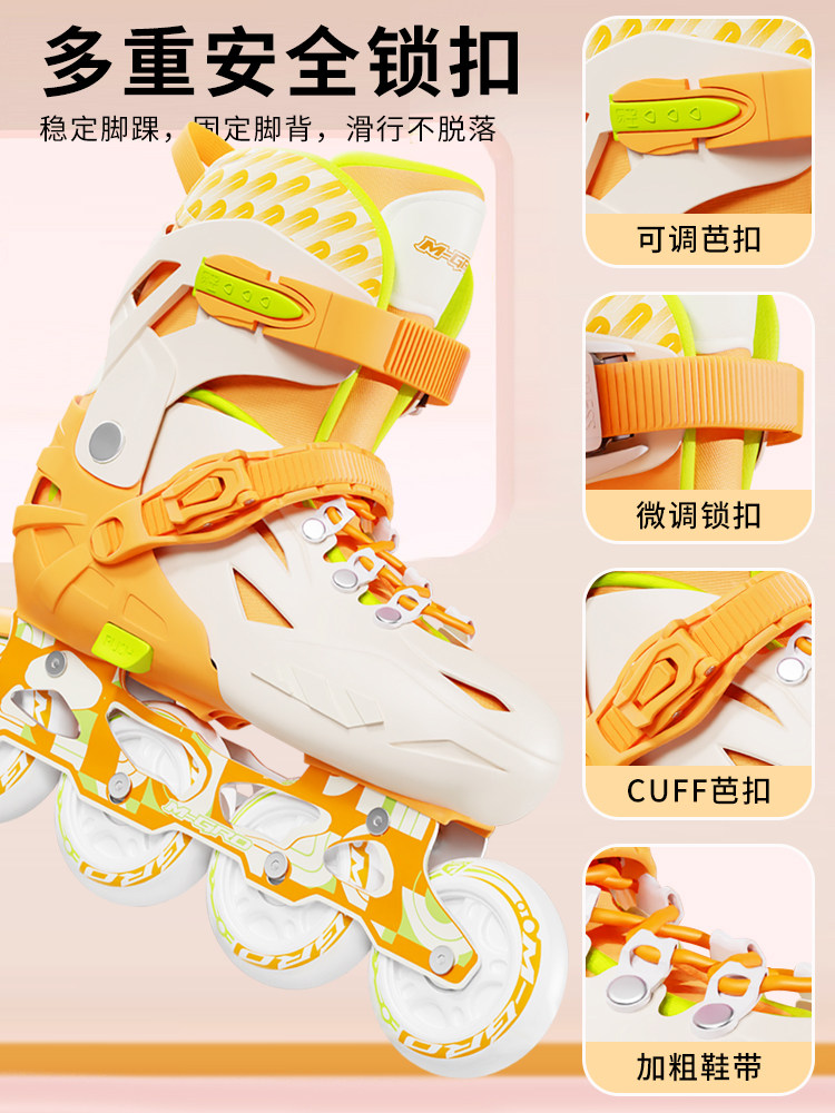 Clever Beginner Professional Roller Skates Skating Shoes for Adults, Boys, and Girls Adjustable Skating Shoes Roller Skates Complete Set