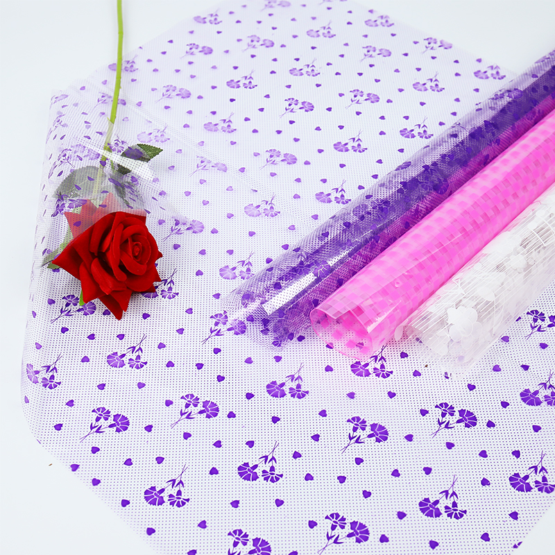 Transparent thin plastic glass printed paper flower paper waterproof bag flower paper patterned bag apple fruit basket bouquet wrapping paper