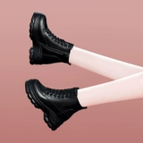 Martens, низкие черные утепленные короткие сапоги на скрытом каблуке в английском стиле на платформе, в британском стиле, подходят для подростков, 2022 года