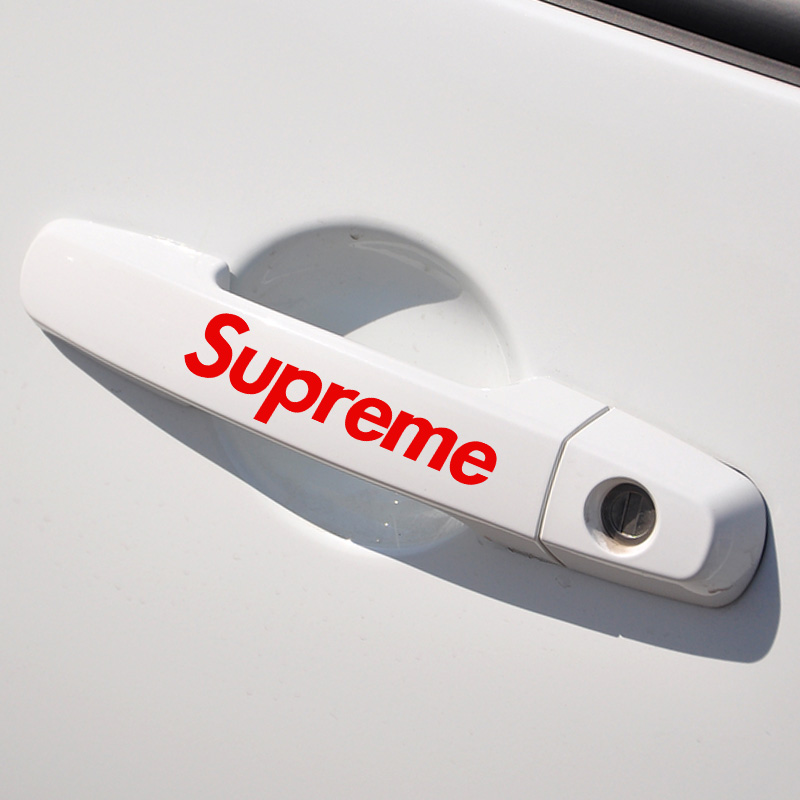 Supreme tide brand door handle car stickers personality modified body stickers cover scratches pull flower decorative stickers