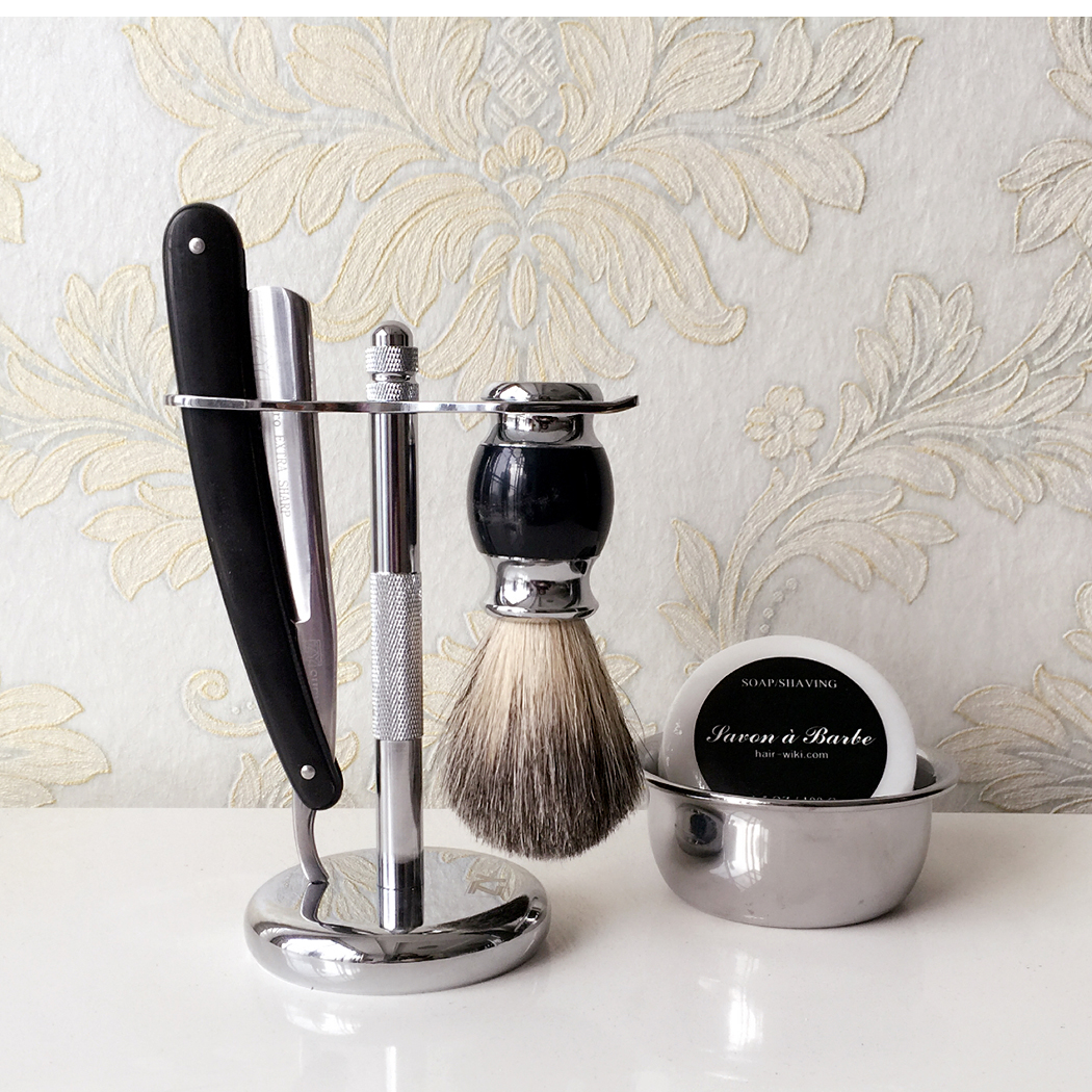 Vintage straight razor set razor razor razor razor manual razor hair salon hair clipper brush rack