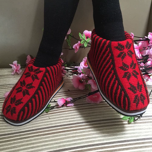 Плетеная обувь, зимние тапочки подходит для мужчин и женщин, утепленные сапоги