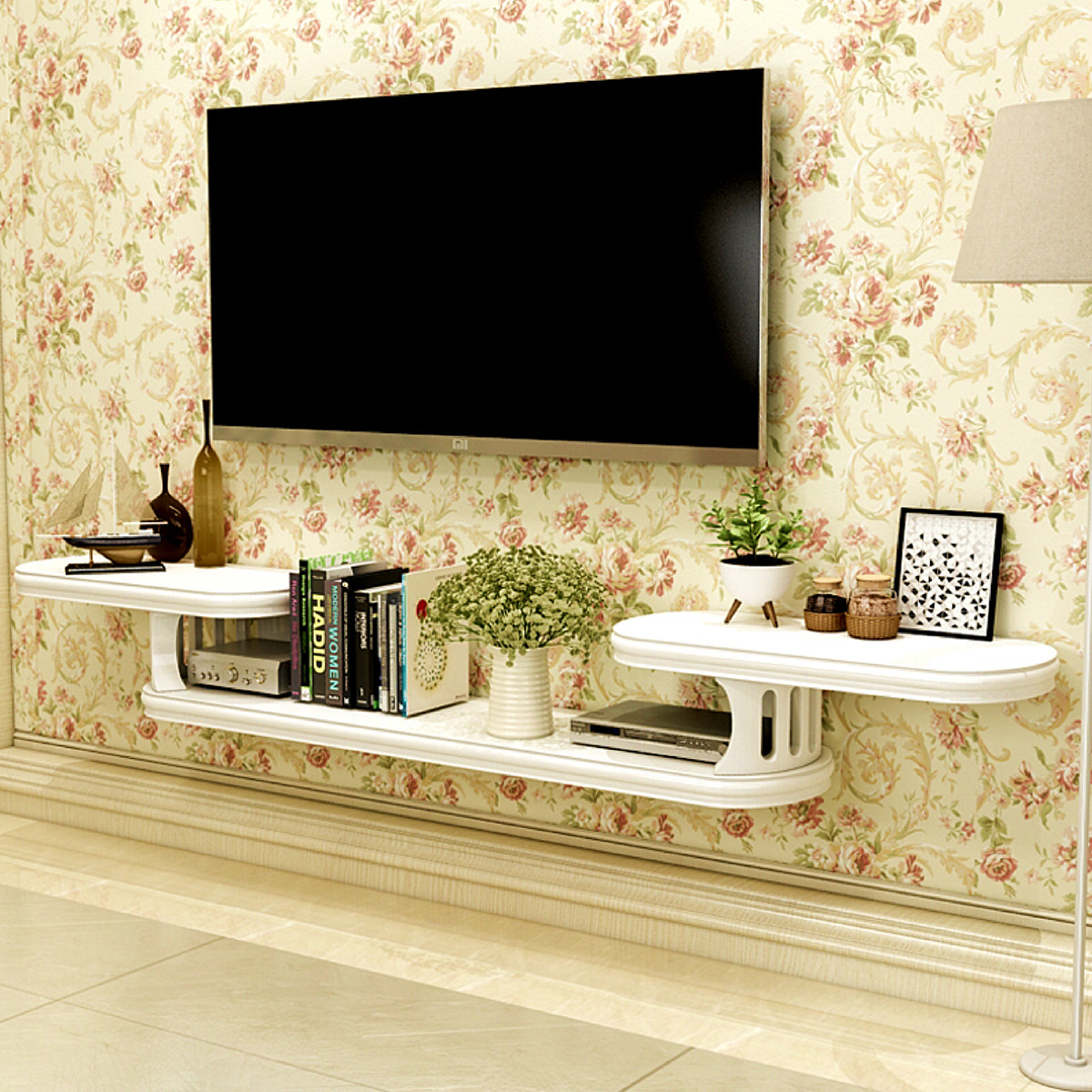 Creative wall with wall wall wall hanging TV cabinet minimally modern bedroom TV set-top box frame division