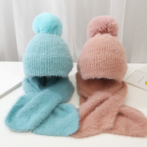 Autumn and winter baby childrens hat 1 girl wool hat scarf set 2 boy hat 5 months-3 years old-8 years old two pieces