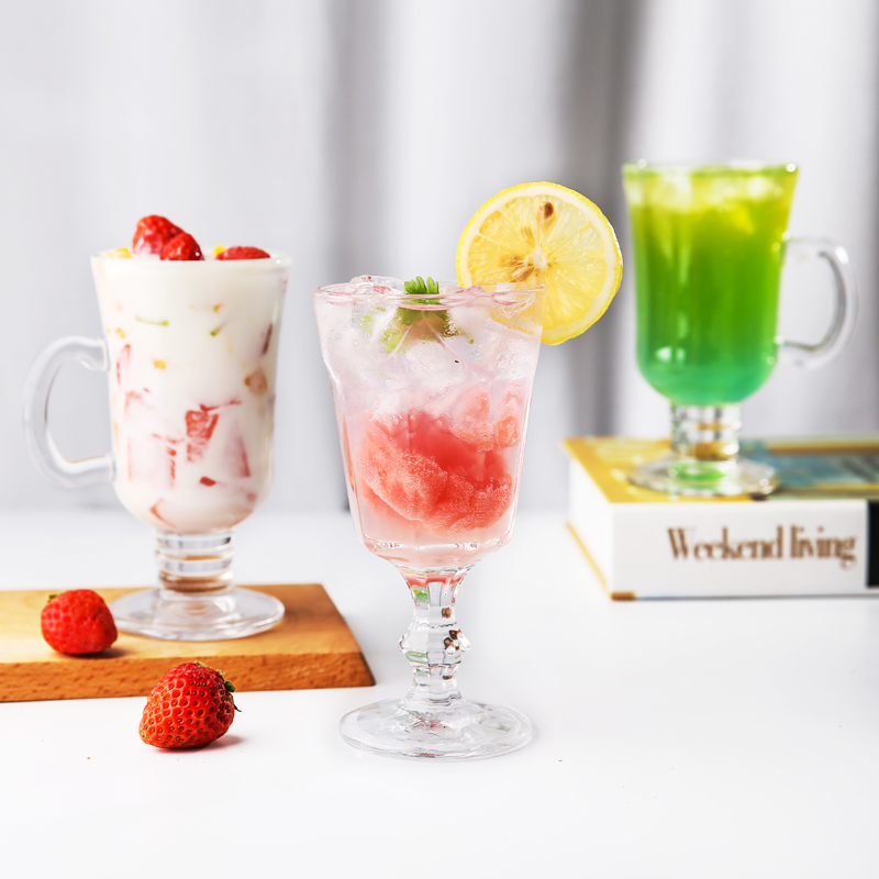 Eurostyle Retro High Foot Glass Cup Red Wine Cup Dessert Ice Cream Cup High foot cup Cold Drink Ice Cream Ice Cream Ice Cream