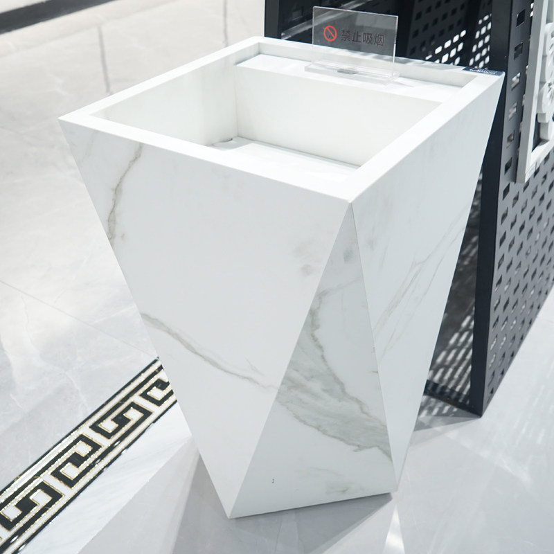 Rock slab integrated column basin ceramic art wash basin floor-to-ceiling household column basin washbasin basin balcony