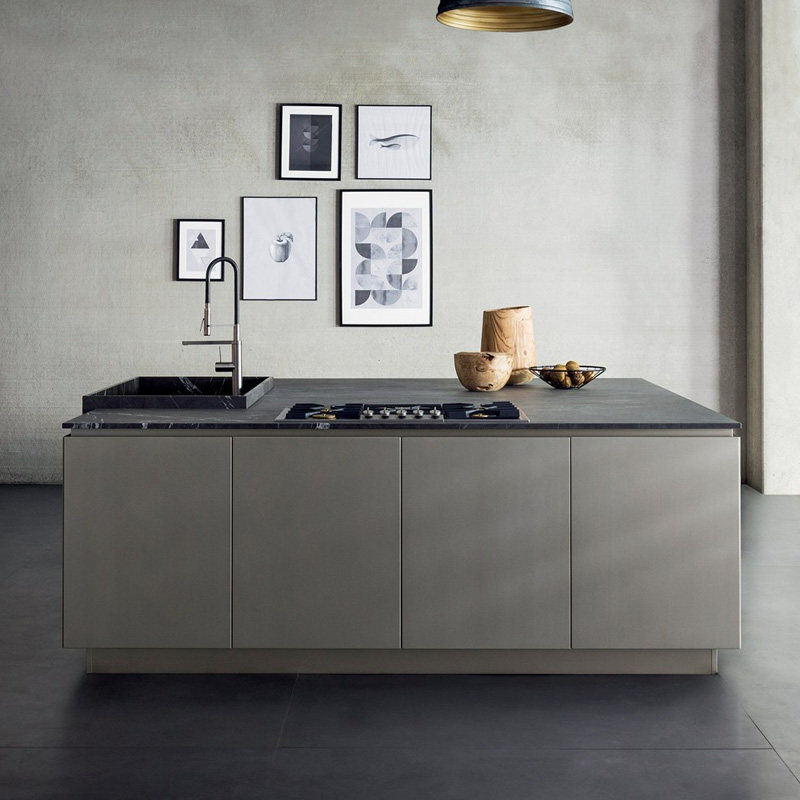 New slate Italian-style island table Open overall overall cabinet Customized light luxury kitchen kitchen minimalist whole house customization