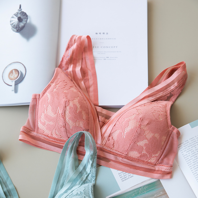 80 85A 90B Spring Summer Exit Korea No steel ring Coalless Bra Comfort Wide Shoulder Strap Closed breast underwear W046 -Taobao