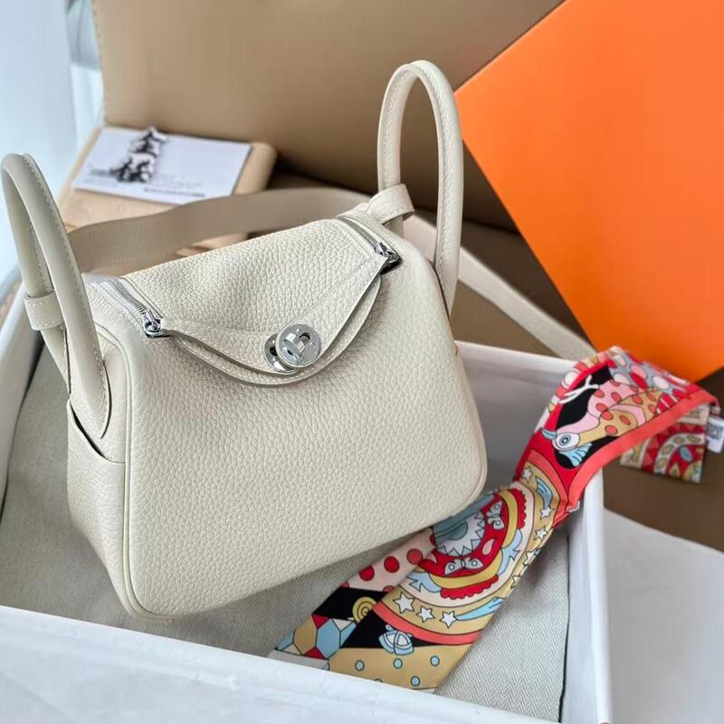 Hand-Sewn with Wax Thread, High-Quality Mini Lindy 19cm Imported Tc Leather Single-Shoulder Crossbody Mini Doctor Bag for Women Hand-Sewn with Wax Thread, High-Quality Mini Lindy 19cm Imported Tc Leather Single-Shoulder Crossbody Mini Doctor Bag for Women