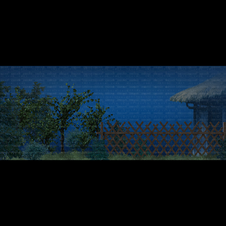 Mulberry Tree Farm Wooden Fence Thatched Hut Mulberry Orchard Wild High-Definition 5K Widescreen Led Large Screen Stage Still Image