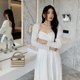 Zhao Liying star with the same paragraph white long-sleeved gorgeous retro dress romantic French tea break temperament fairy dress