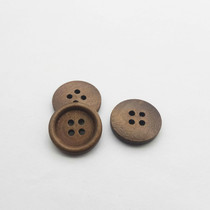 Wood Button Round Four Eyes Thin Side Wooden Button Retro Cardigan Dress Sweater Button