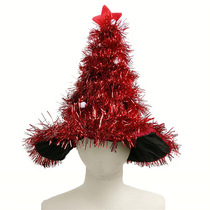 Christmas decoration magic straw hat holiday gift funny hat stage performance props hair strip bright silk COS tree hat