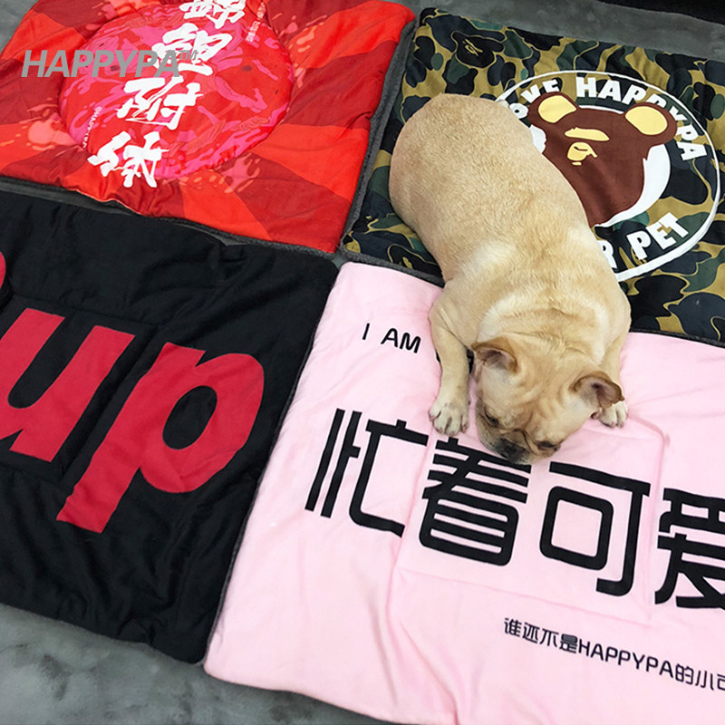 Thickened pet mat tide brand cat sleeping mat bite-resistant double-sided cat litter winter warm dog bed four seasons dog mat