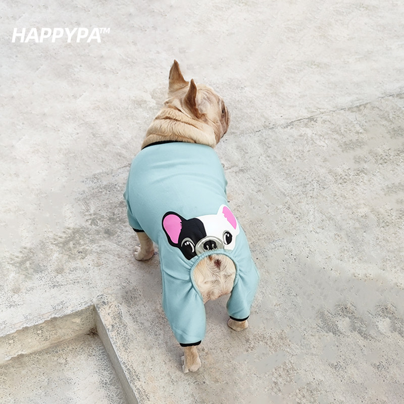 French Dou Spring and Autumn Clothes Pet Supplies Pago Ying Dou Teddy Four-legged Clothes Dog Pajamas Home Clothes Elastic and Comfortable