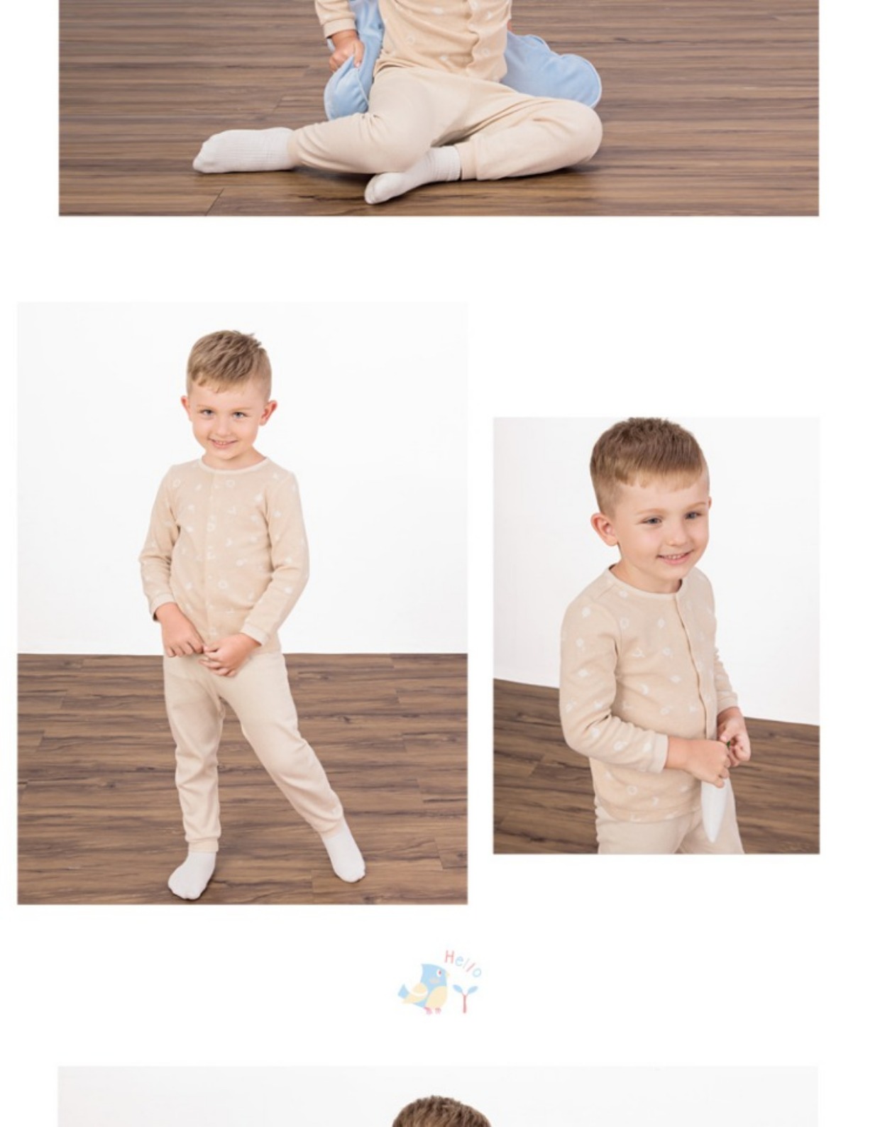 Quần áo trẻ em nước nóng màu hữu cơ cotton bốn mùa quần áo trẻ em cotton mùa thu quần áo sơ sinh quần sơ mi đồ lót cho bé gái tuổi dậy thì