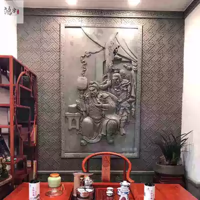 Hongyu Chinese antique brick carving square Guan Gong night reading spring and autumn fine carving courtyard courtyard shadow wall wall decoration