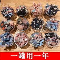 Rubber band hair ring hair rope head rope Brief Yoza hair leather jacket Korea high elastic head decorated with new durable horsetail black