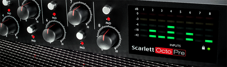 Focusrite Scarlett Octopre Bộ khuếch đại micro 8 kênh - Nhạc cụ MIDI / Nhạc kỹ thuật số mic thu âm máy tính