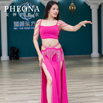 Goddesss new clothes belly dance outfit new AB color bronzing drill high-end practice clothes sexy open-shoulder performance Out of service T009