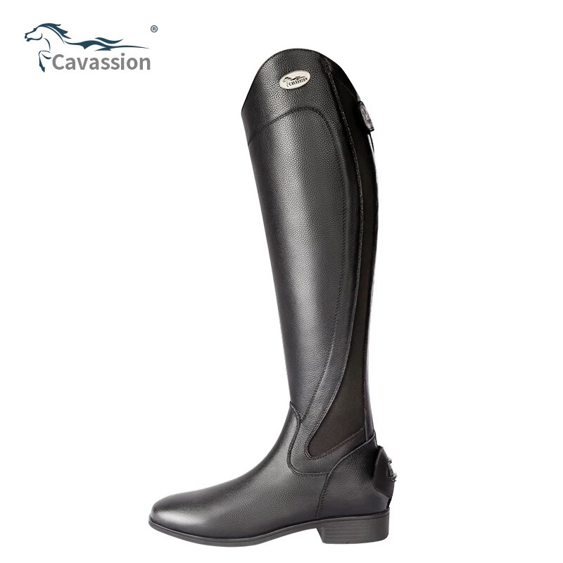 Cavassion Leather Equestrian Boots Wide Version Knight Boots Wild Riding Horse Racing Professional Equipment for Men, Women and Kidsren
