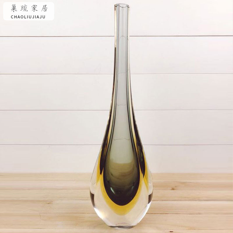 Minimalist modern glazed vase-like cubicles soft-mounted home Ornament Living Room Creative Glass Floral Ware Pendulum