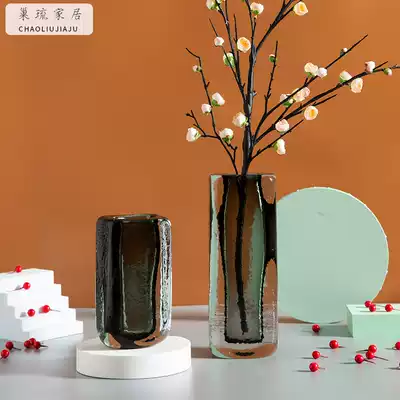2020 new simple modern vase model room soft decoration home decoration living room creative glass flower ornaments