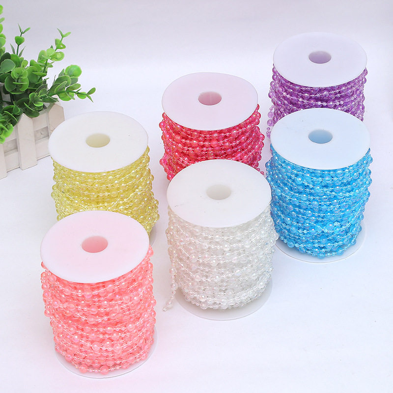8 4 Transparent Acrylic Earth Connection Beads Curtain Bead Jewelry Necklace Beaded Wedding Bead Chain 20m Roll