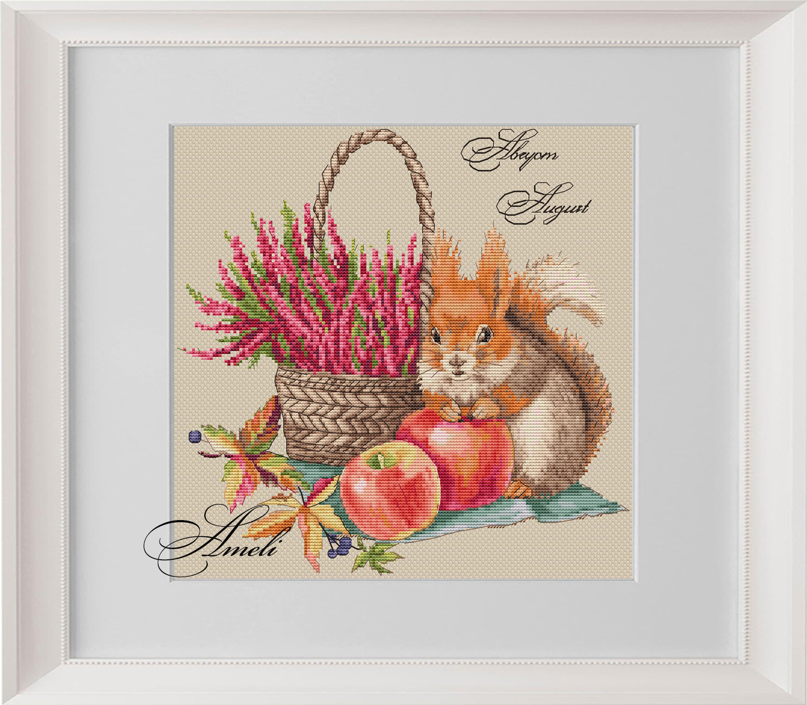 Berry Orange Love Embroidered DMC Cross embroidered kit 2009011 imported drawings Animals-August