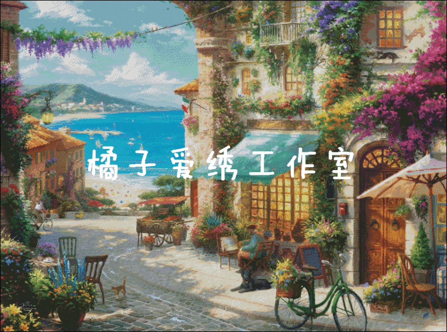 ◆Orange Love Embroidery◆Exclusive custom DMC High ct Cross embroidery suite Romantic Town 20